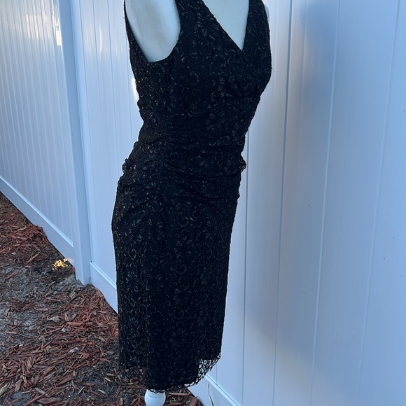 Lauren Ralph Lauren Haddon Hall Black Lace Sleeveless Evening Cocktail Dress - Picture 6 of 13